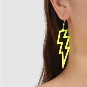 🎉 New Neon Lightning Bolt Dangle Earrings pair